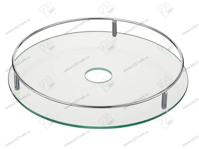 STS350 Полка стеклянная с релингом D350 хром <5> 1
