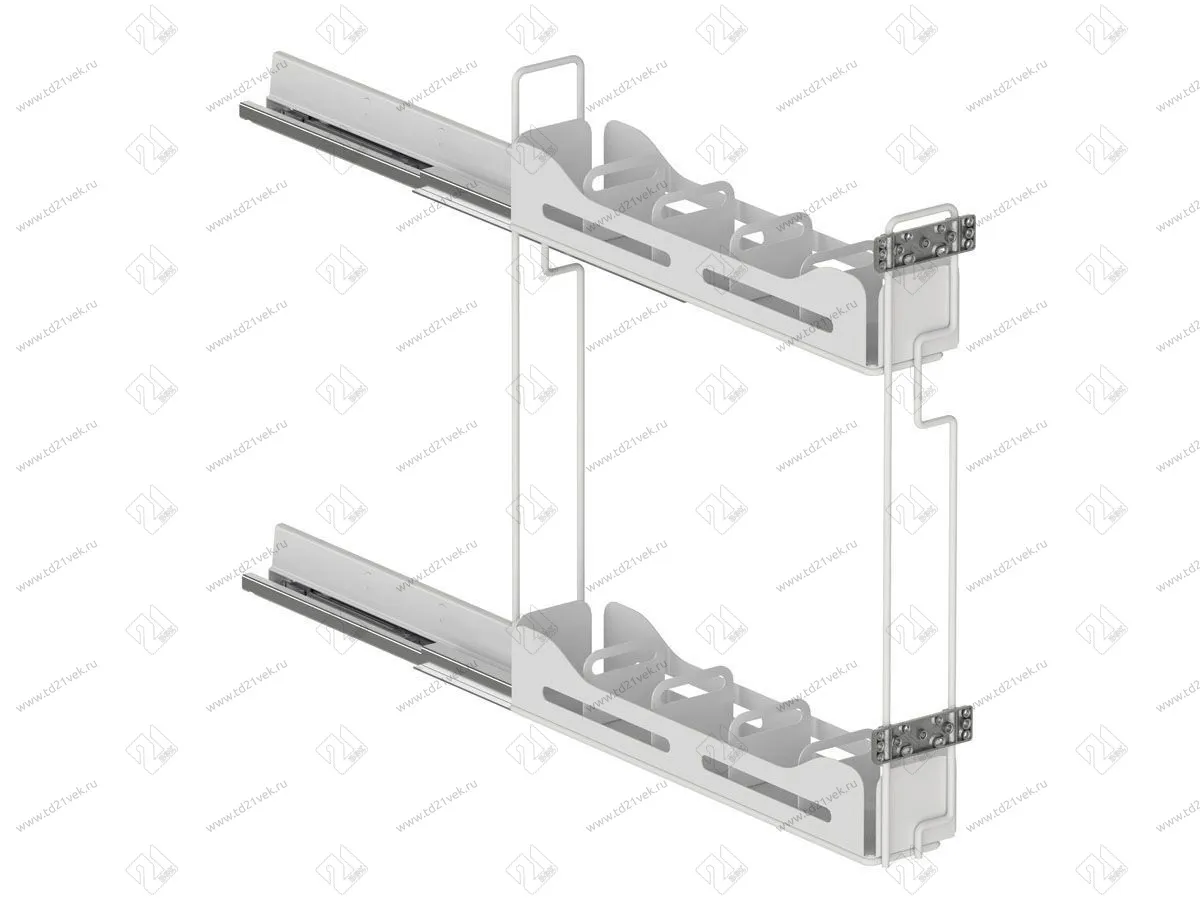 S-2661-U-W Бутылочница 150, Starax, направляющие Blum Tandem, (108х475х556 мм), выдвижение правое, белая 2