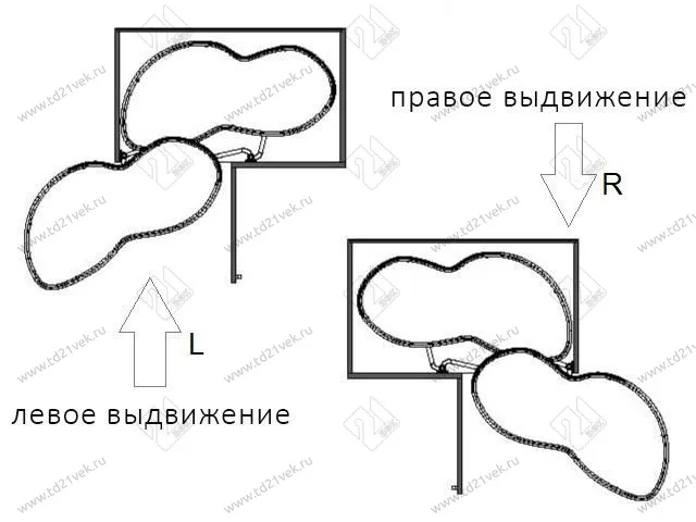 S-3014-C Волшебный угол "Лепесток" в базу 450 мм, Starax, (850х475х600 мм), правый, хром 4