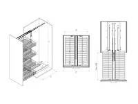 S-1904-C Шкаф-колонна в базу 450 мм, Starax, 4-х.ярусная, (380х510х1250-1400 мм), хром