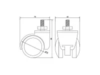 Опора колесная 558 нагрузка - 50 кг d=75, h=95 <100>