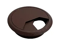 Заглушка кабель-канала, пластиковая, круглая, d=60 мм, коричневая