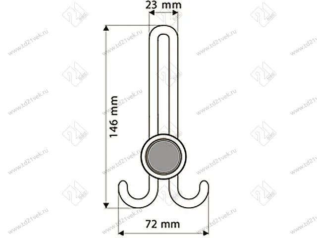 Крючок ОСКАР 15.100-06-06 (хром/хром)<30/240> 2
