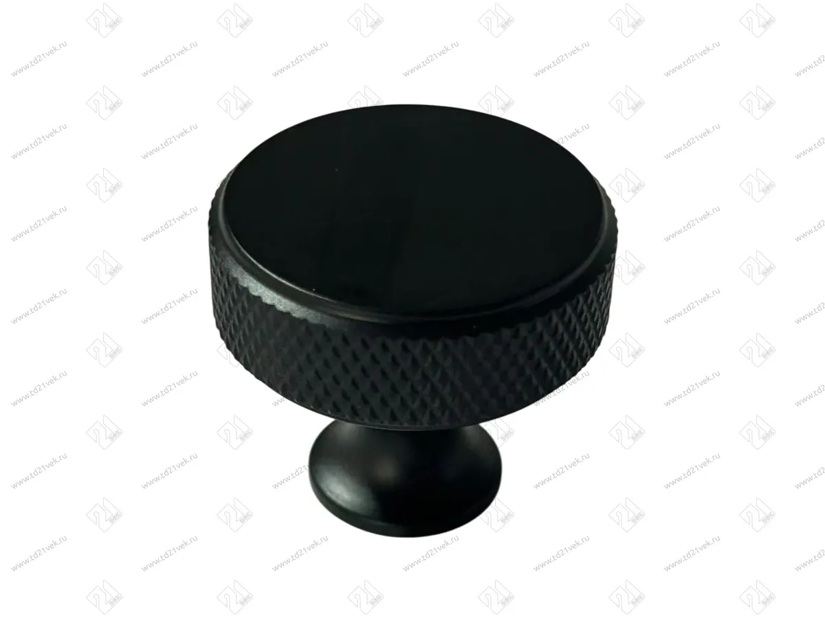 Ручка-кнопка черный матовый, ROLF 1