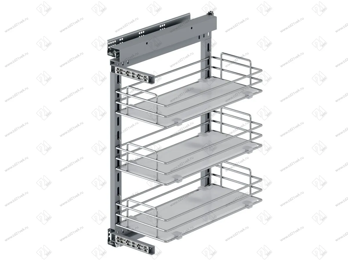 S-2242-C Бутылочница 250, Starax, 3-х ярусная, направляющие Blum Tandem, (205х470х635 мм), левая 3