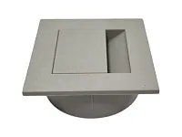 Заглушка кабель-канала, 66х66х22мм, d60мм, светло-серый