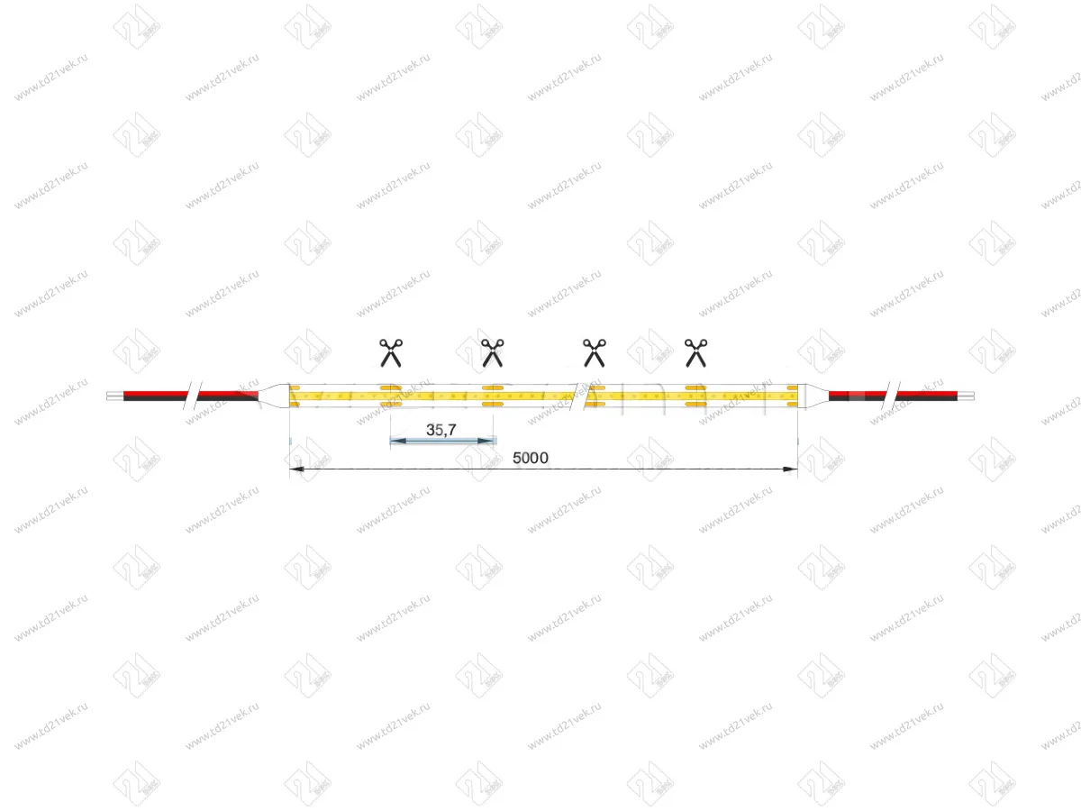04.800.00.192 Лента G2, COB LED, IP20, 320LED/м, 4000K нейтральный белый, 12В, 12Вт/м, 8мм*5м 4