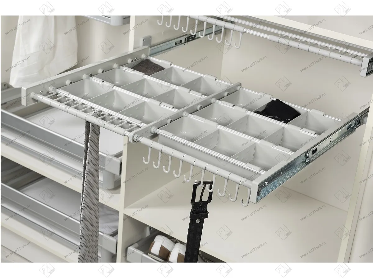 S-6326-G Полка Starax с ячейками, с боковым креплением, 600 мм (555-575х510х100), серый 1