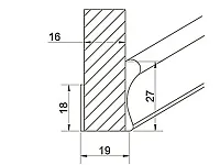 Ручка вертикальная для шкафа-купе 16 мм 2,75м (шампань) <20>