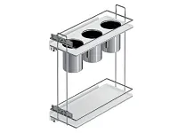 S-2651-C Бутылочница для столовых приборов, Starax, 2-х ярусная, (205х475х420 мм), хром, левая