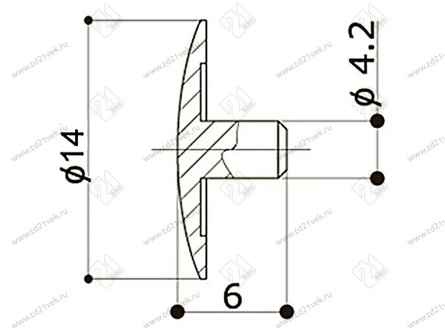 Заглушка для евровинта, №9 венге, 1 упак=1000 шт. 2