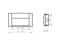 Ручка-раковина 128мм (L144мм) алюминий матовый