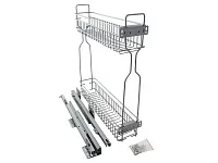 Бутылочница для кухни 150 левая, на направляющих скрытого монтажа с синхронизатором, полного выдвижения с доводчиком