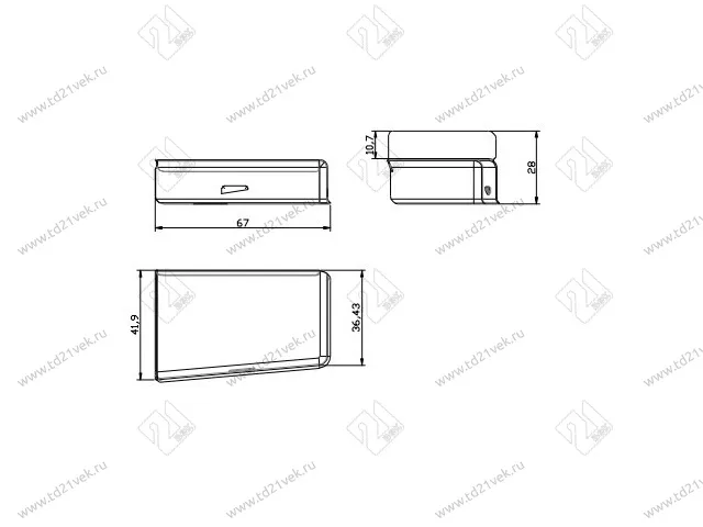 Накладка к навесу ABS, левая, сталь, никель 2