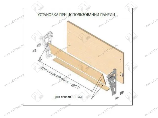107-01-09-302 Механизм для обувниц Mesan, односекционный с дюбелями, пластик, белый <40> 5