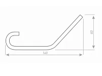 Крючок двухрожковый черный матовый