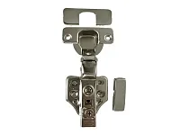 Петля вкладная 16мм (без пружины) 48мм, планка Н=2, 3D, CLIP-ON, 2 накладки+4 самореза, никель
