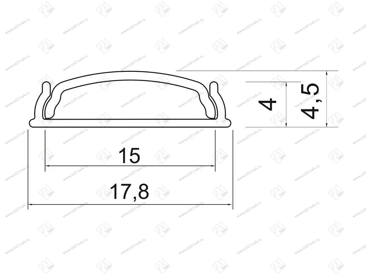 19.143.35.717 Профиль алюминиевый КМС 1804L накладной L=2000мм 2