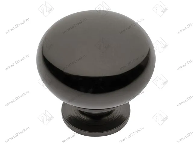 GS-BERGA-1-12 Ручка стальная (кнопка) BERGAMO черный хром <25> 1