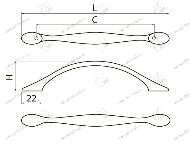 UZ-CAMAI-128-01 ручка мебельная  CAMAIO C=128 , цвет хром <25> 2