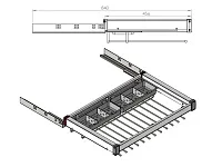 S-6713-A Брючница с органайзером для аксессуаров в базу 800 мм, Starax, (760-790х475х125 мм), направляющие Blum Tandem, антрацит