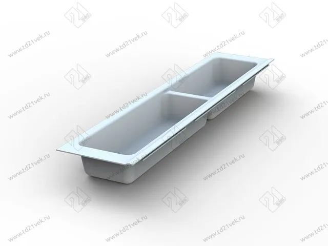105-83-02-302 Лоток для столовых приборов Mesan TrayBond 2 отдела,(Ш107хГ480-444хВ45) белый <5/80> 1