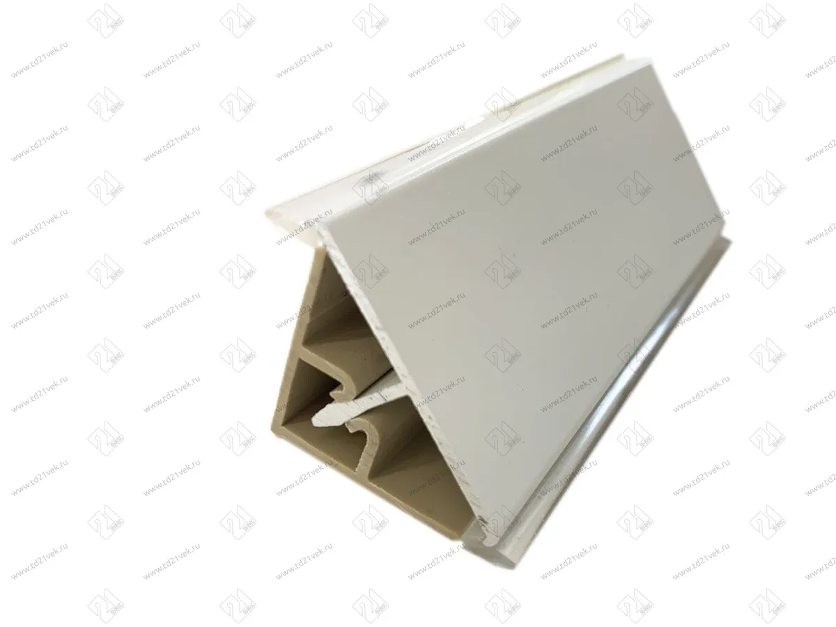 Плинтус кухонный алюминиевый гладкий плоский "БЕЛЫЙ" 3,05м <1/48> 1