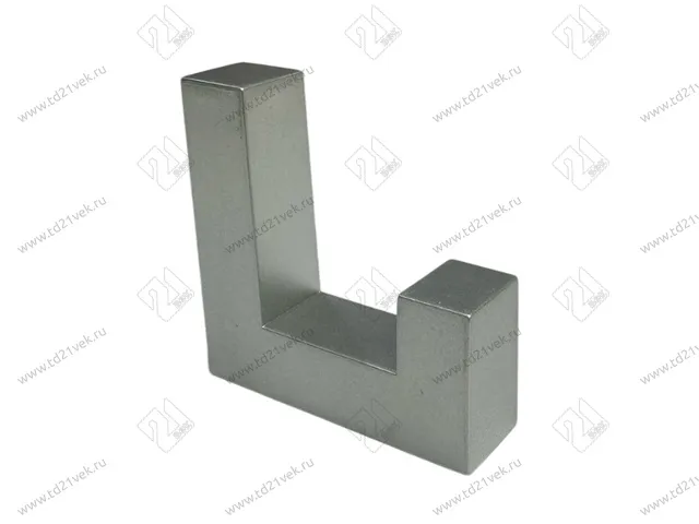 Пластиковый крючок, однорожковый, матовый хром 1