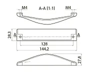 UZ-AGIOS-128-01 Ручка мебельная AGIOS C=128 мм, хром <25>