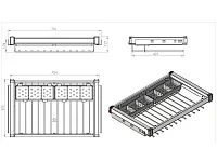 S-6713-W Брючница с органайзером для аксессуаров в базу 800 мм, Starax, (760-790х475х125 мм), направляющие Blum Tandem, белая