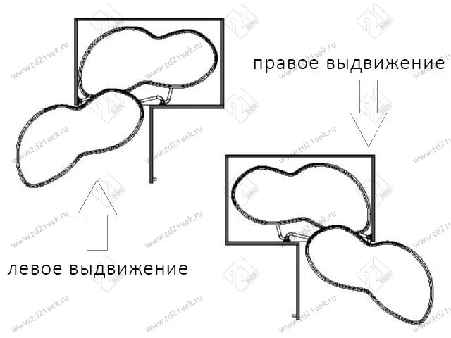 S-3013-C Волшебный угол "Лепесток" в базу 450 мм, Starax, (850х475х600 мм), левый 2