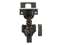 Петля полунакладная 8мм (16-25мм) 48мм, рег.6-7мм, планка Н=2, 3D, CLIP-ON, 2 накладки+4 самореза, с доводчиком, титан