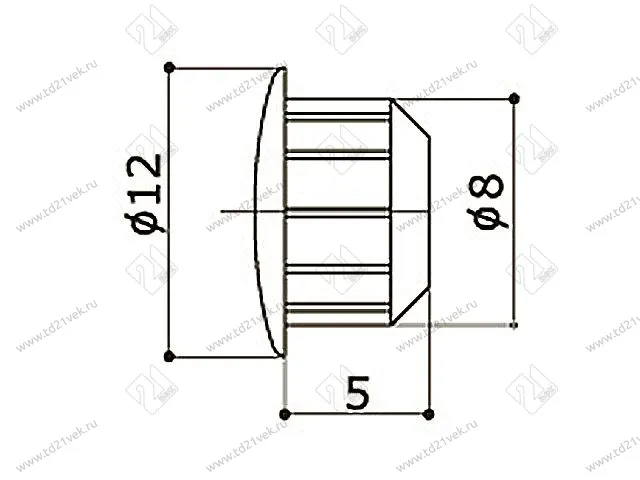 Заглушка для технологических отверстий, D8 мм, белая 2