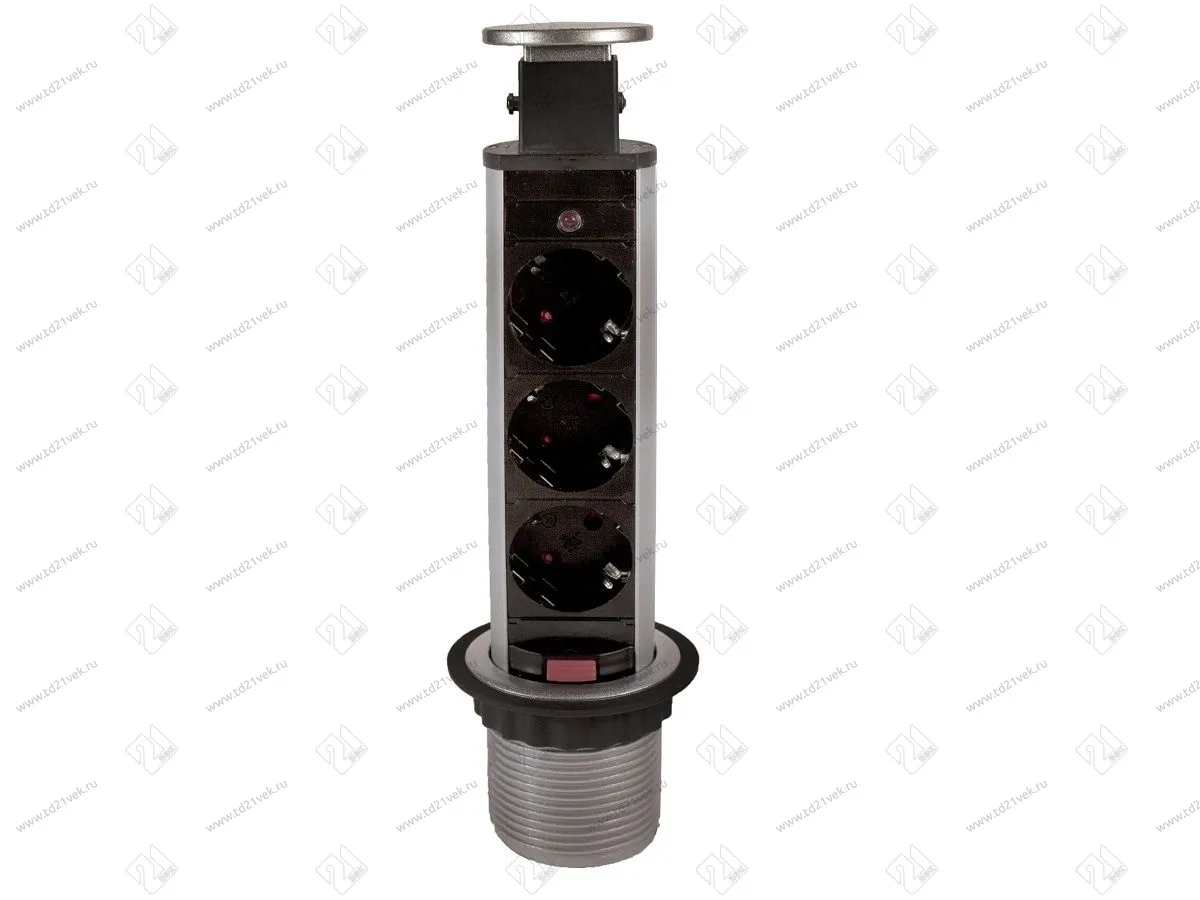 11.103.08.012 Блок розеток выдвижной POP-UP Compact, серебристо-чёрный 1