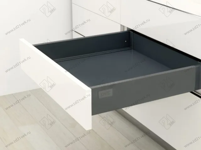 Комплект ящика Dragon-Pro, Soft-Close, L400 мм, H95 мм, нагрузка 40 кг, темно-серый, с доводчиком 1