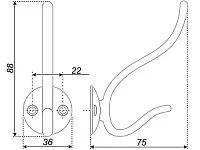 K208SC.6 Крючок мебельный K0860 сатиновый хром <25>