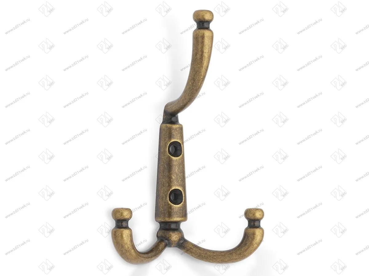 K350MAB.6  Крючок мебельный матовая старинная латунь <12> 1