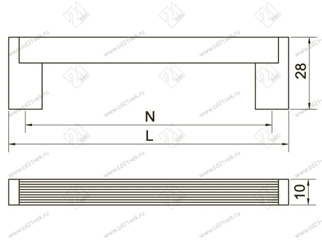Ручка-рейлинг Оскар 14.241/96 (алюмин)<100> 2