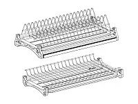 Сушилка для посуды 700мм двухуровневая, нерж, основа из алюминия, V3SS/700, 1 индивидуальная упаковка