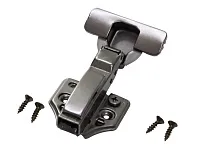 Петля 3D полунакладная 8мм, с планкой H=2мм, CLIP, c доводчиком, черный