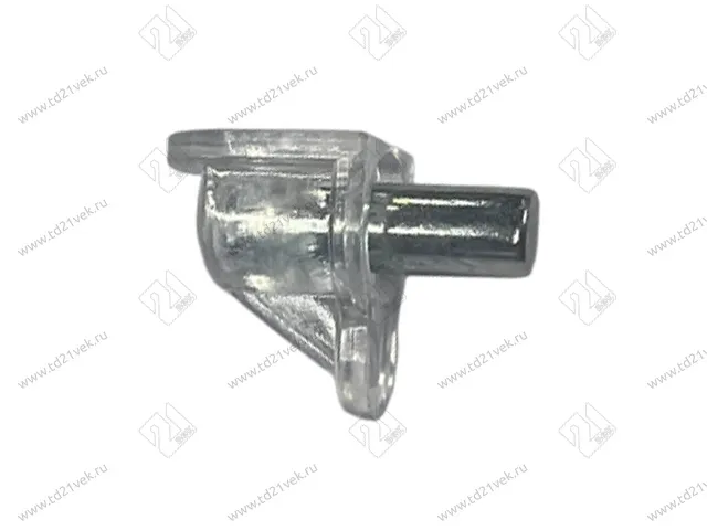 Полкодержатель для стеклянных полок, Г-образный, штифт-d5 мм, прозрачный 1