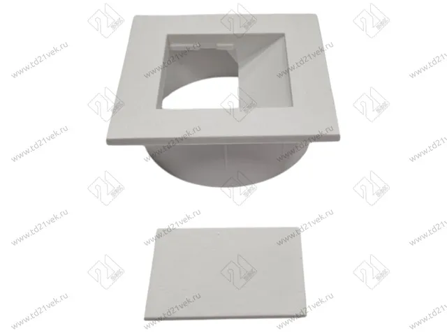 Заглушка кабель-канала, 66х66х22мм, d60мм, белый 2