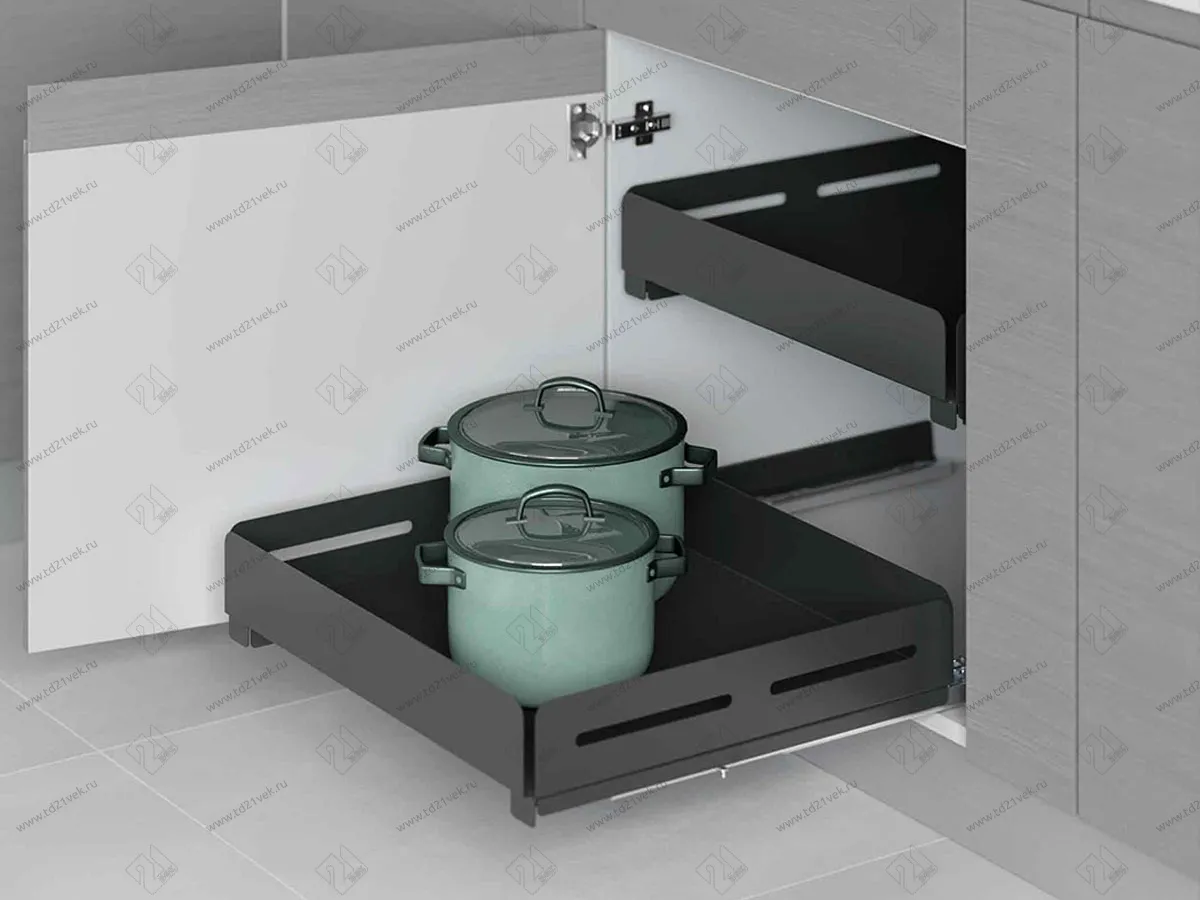 S-2336-UB-A Выдвижная корзина на распашной фасад Starax шир. 600 (560-580х482х145) антрацит <1> 1