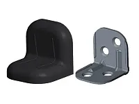 Уголок крепежный 24х24х25 мм, черный c пластиковой крышкой