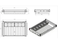 S-6713-A Брючница с органайзером для аксессуаров в базу 800 мм, Starax, (760-790х475х125 мм), направляющие Blum Tandem, антрацит