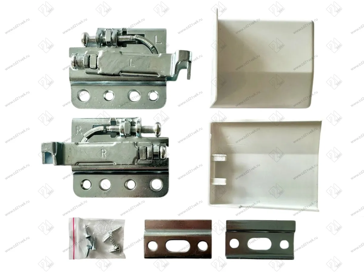 Навес усиленный до 140 кг (1 компл.= 2 навеса, 2 площадки, 2 заглушки белые, саморезы), P3704 1