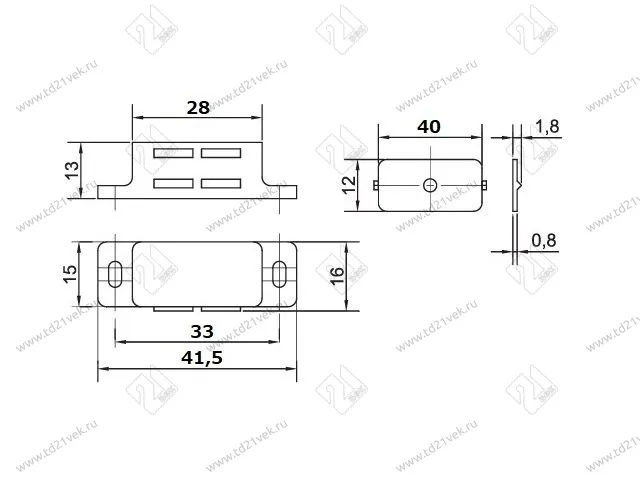 Магнитная защёлка коричневая 2