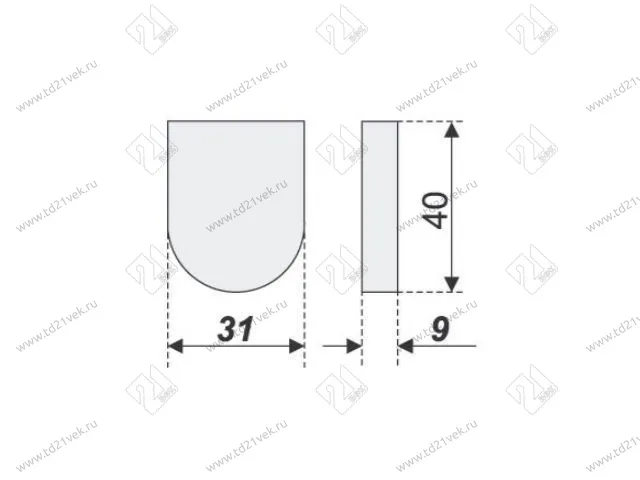 H16GP Накладка на чашку петли H501 / Н502 овал (золото) <300> 3