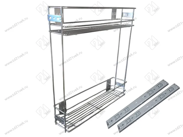 Бутылочница для кухни 150 мм (100x460x480мм) c шариковыми направляющими без доводчика, h35 мм 1