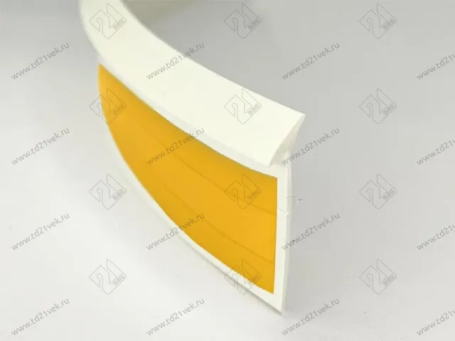 Уплотнительный гибкий плинтус для столешницы Аврора 7мм со скотчем, 1 бобина 5м, белый 1